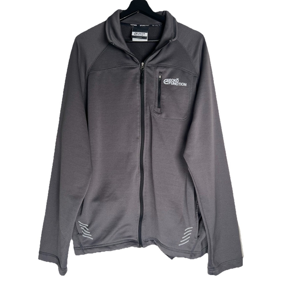 Ecko Function Mens Gray Full‎ Zip Track Jacket Mock Neck Size Large XSC Packable